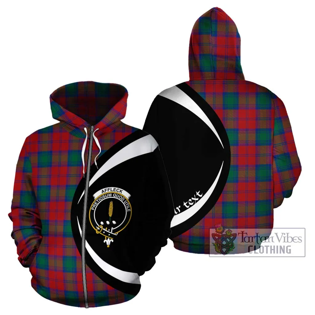 Affleck Tartan Hoodie with Family Crest Circle Style
