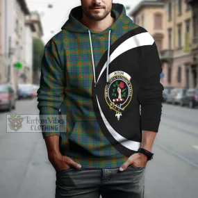 Aiton Tartan Hoodie with Family Crest Circle Style