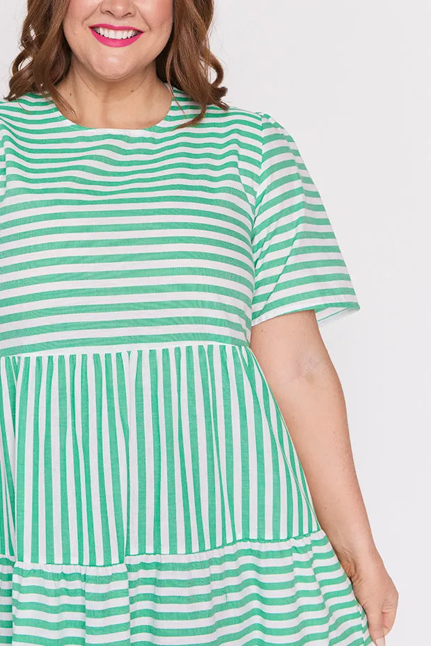 Alani Green Stripe Dress