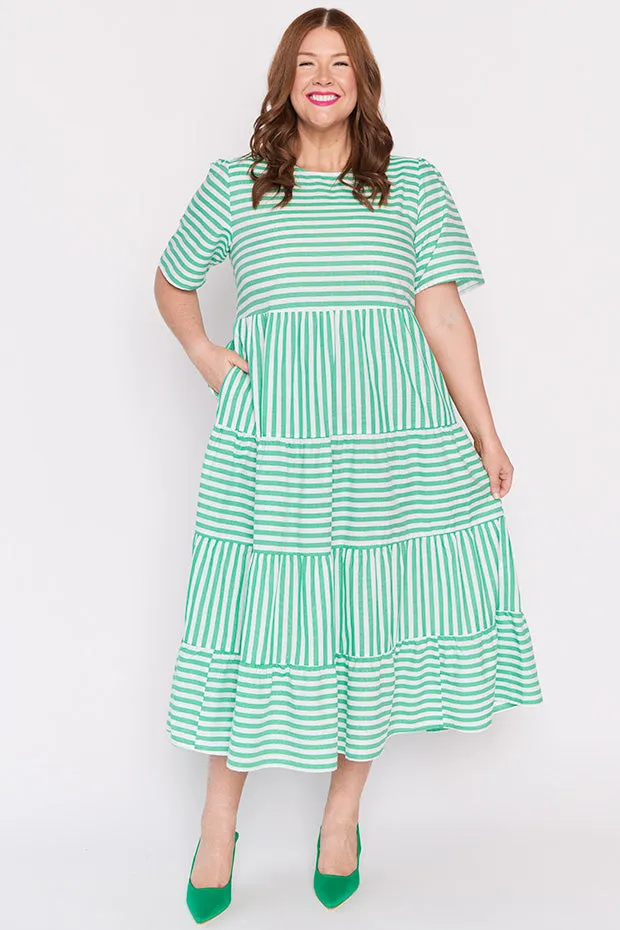 Alani Green Stripe Dress