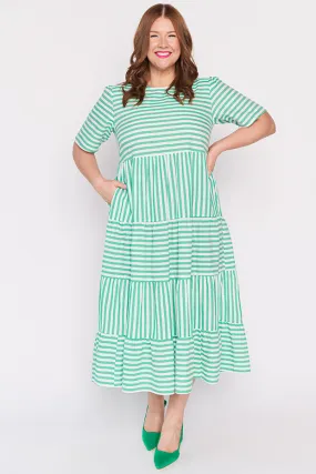 Alani Green Stripe Dress