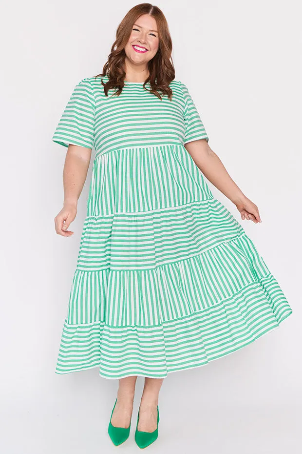 Alani Green Stripe Dress
