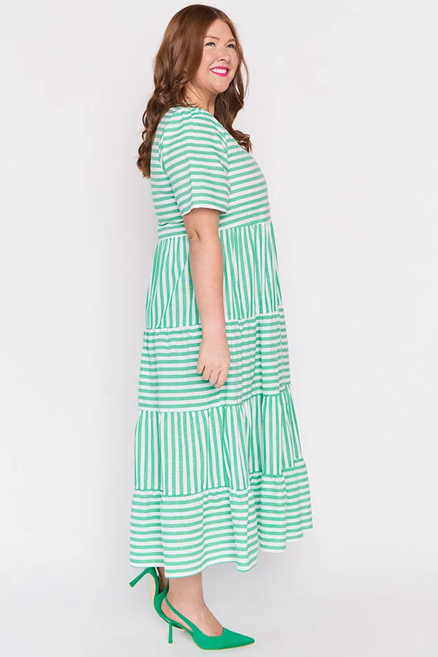 Alani Green Stripe Dress