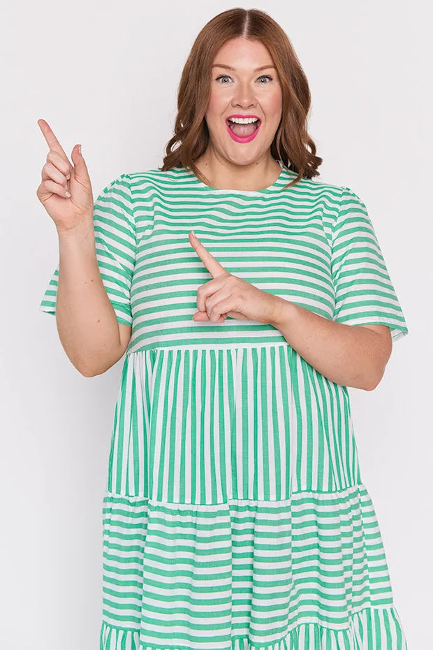 Alani Green Stripe Dress