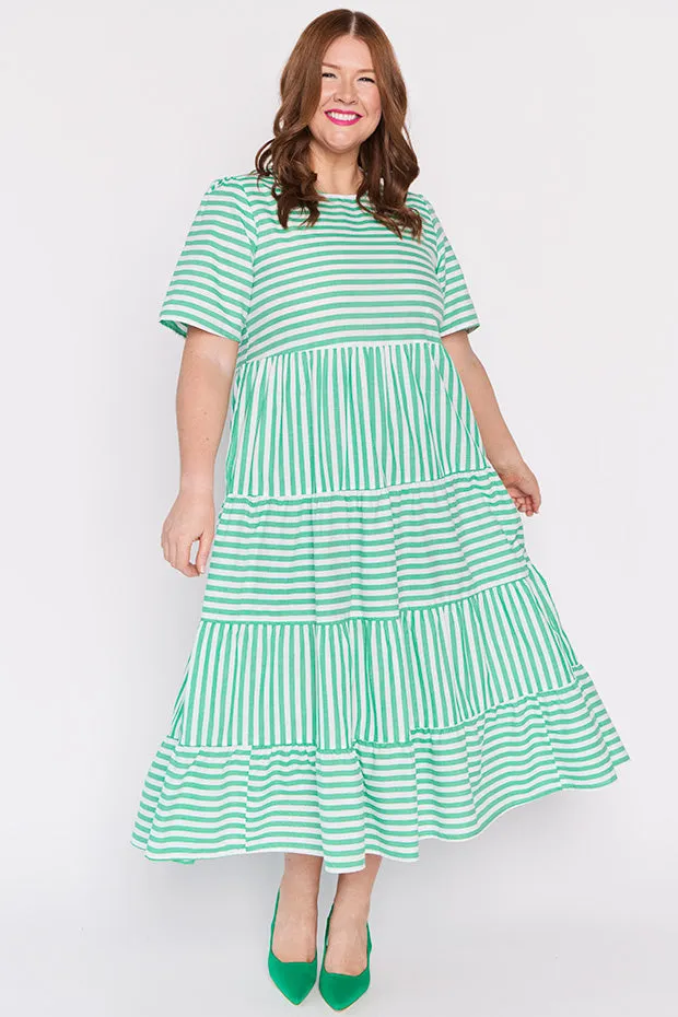 Alani Green Stripe Dress