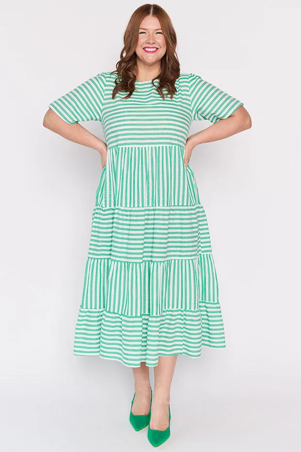 Alani Green Stripe Dress