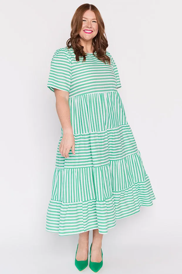Alani Green Stripe Dress