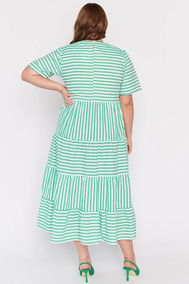 Alani Green Stripe Dress