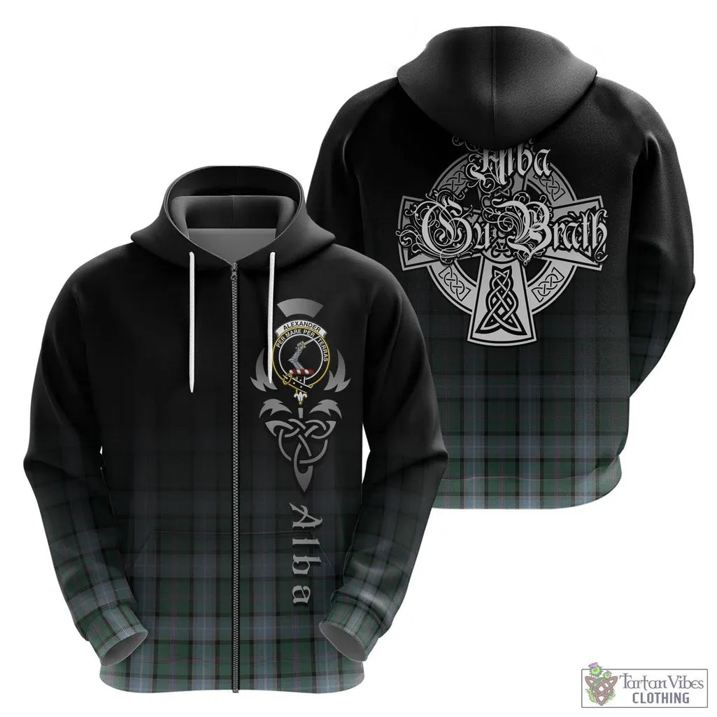 Alexander of Menstry Hunting Tartan Hoodie Featuring Alba Gu Brath Family Crest Celtic Inspired
