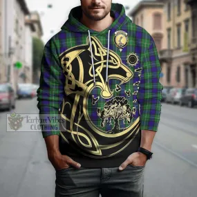 Alexander Tartan Hoodie with Family Crest Celtic Wolf Style