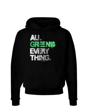All Green Everything Distressed Dark Hoodie Sweatshirt