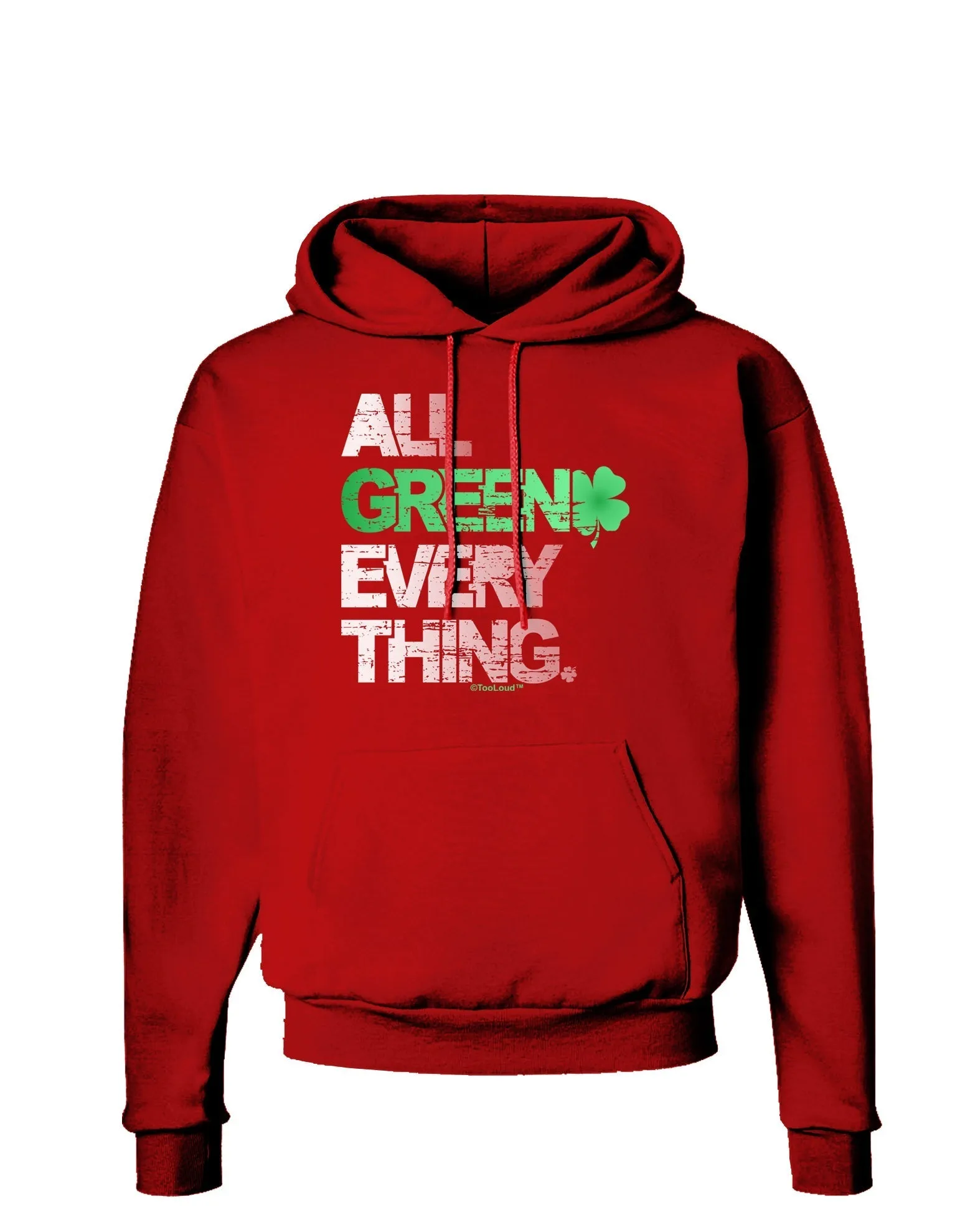 All Green Everything Distressed Dark Hoodie Sweatshirt