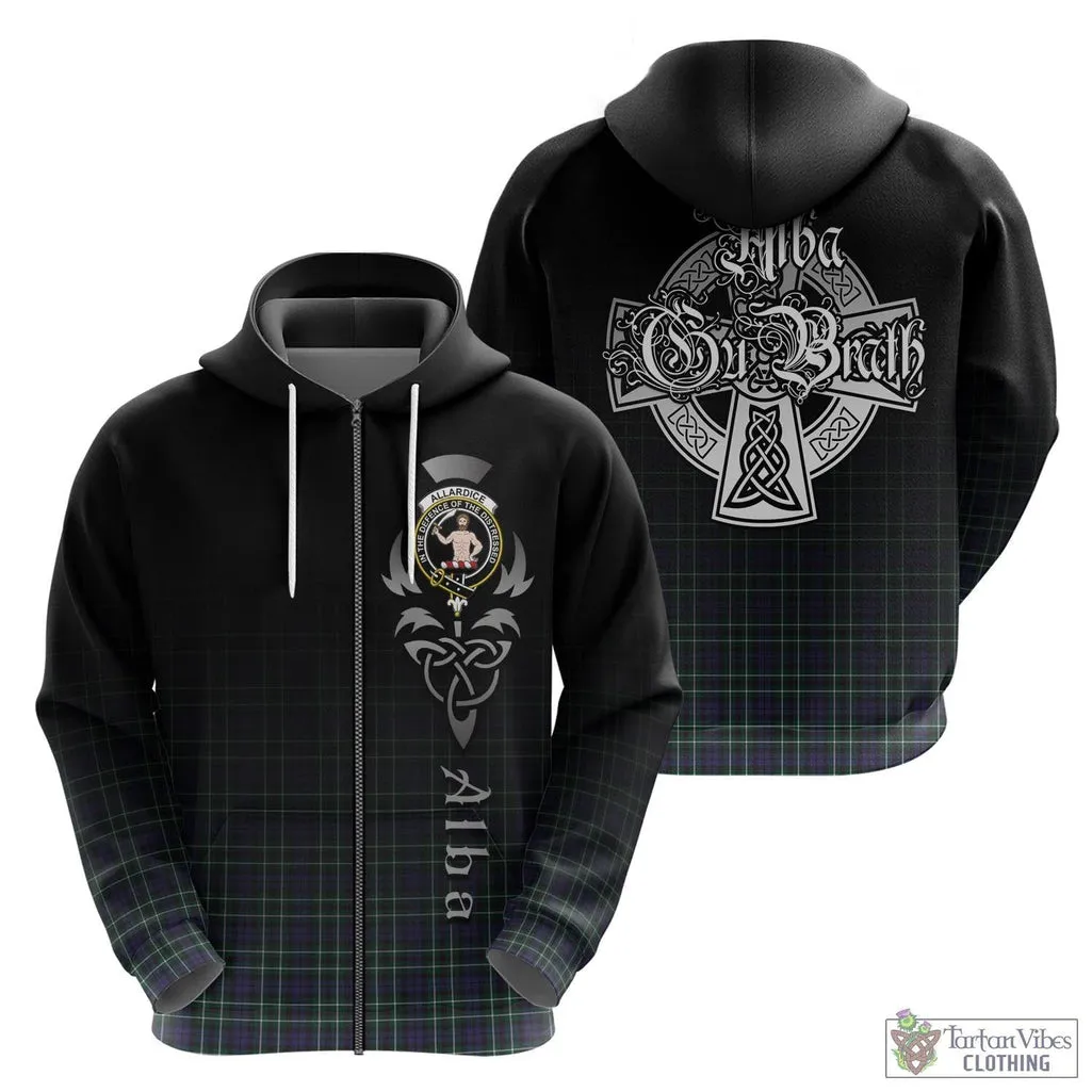 Allardice Tartan Hoodie Featuring Alba Gu Brath Family Crest Celtic Inspired