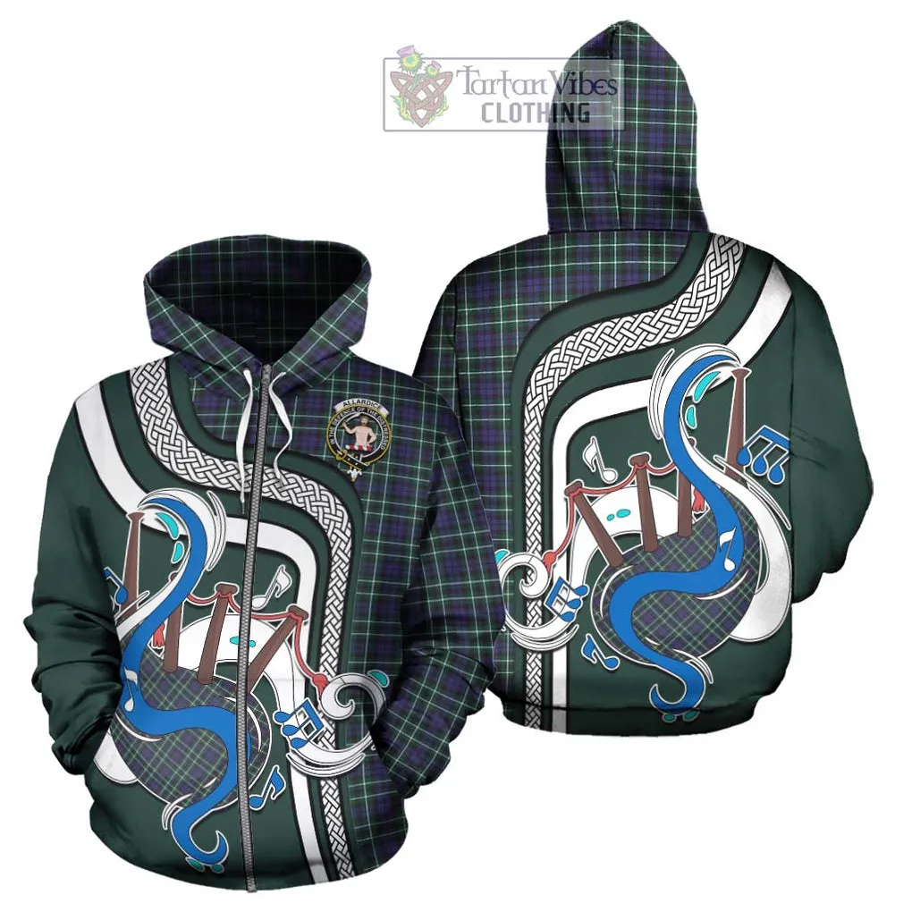 Allardice Tartan Hoodie with Epic Bagpipe Style