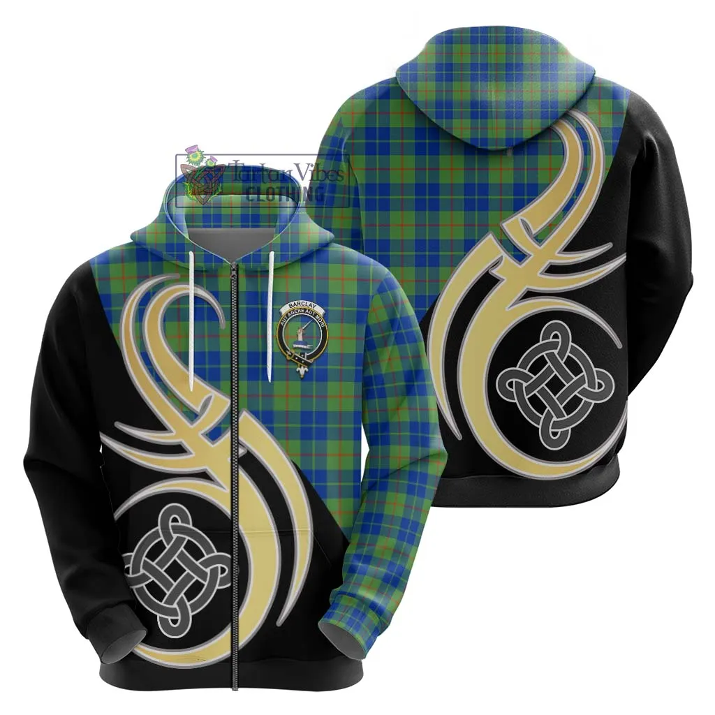 Barclay Hunting Ancient Tartan Hoodie with Family Crest and Celtic Symbol Style