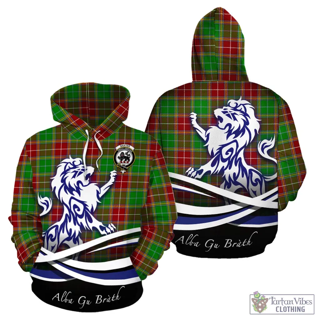 Baxter Modern Tartan Hoodie with Alba Gu Brath Regal Lion Emblem