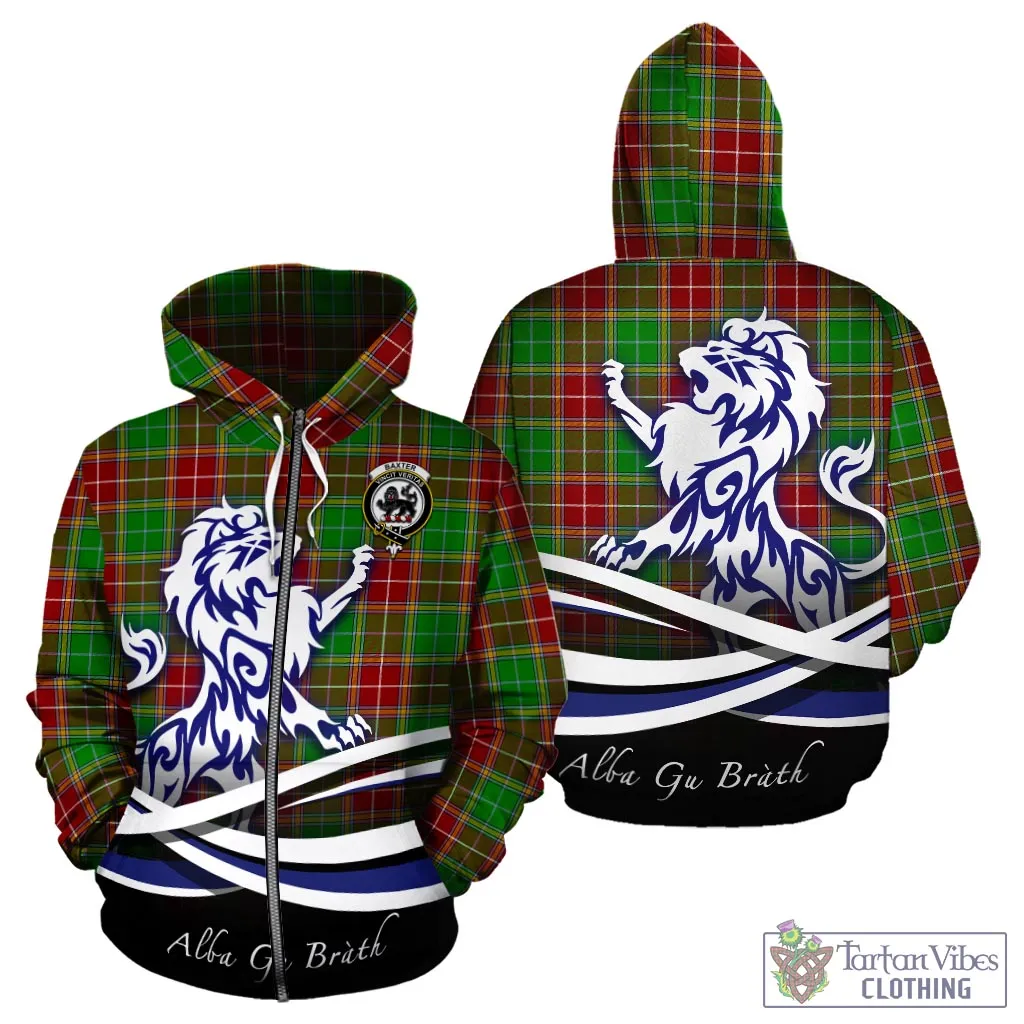 Baxter Modern Tartan Hoodie with Alba Gu Brath Regal Lion Emblem