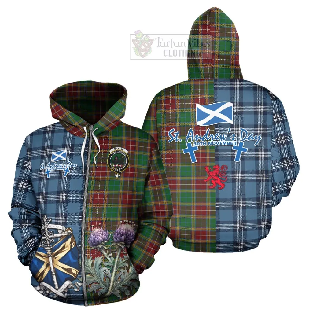 Baxter Tartan Hoodie Happy St. Andrew's Day Half Tartan Style
