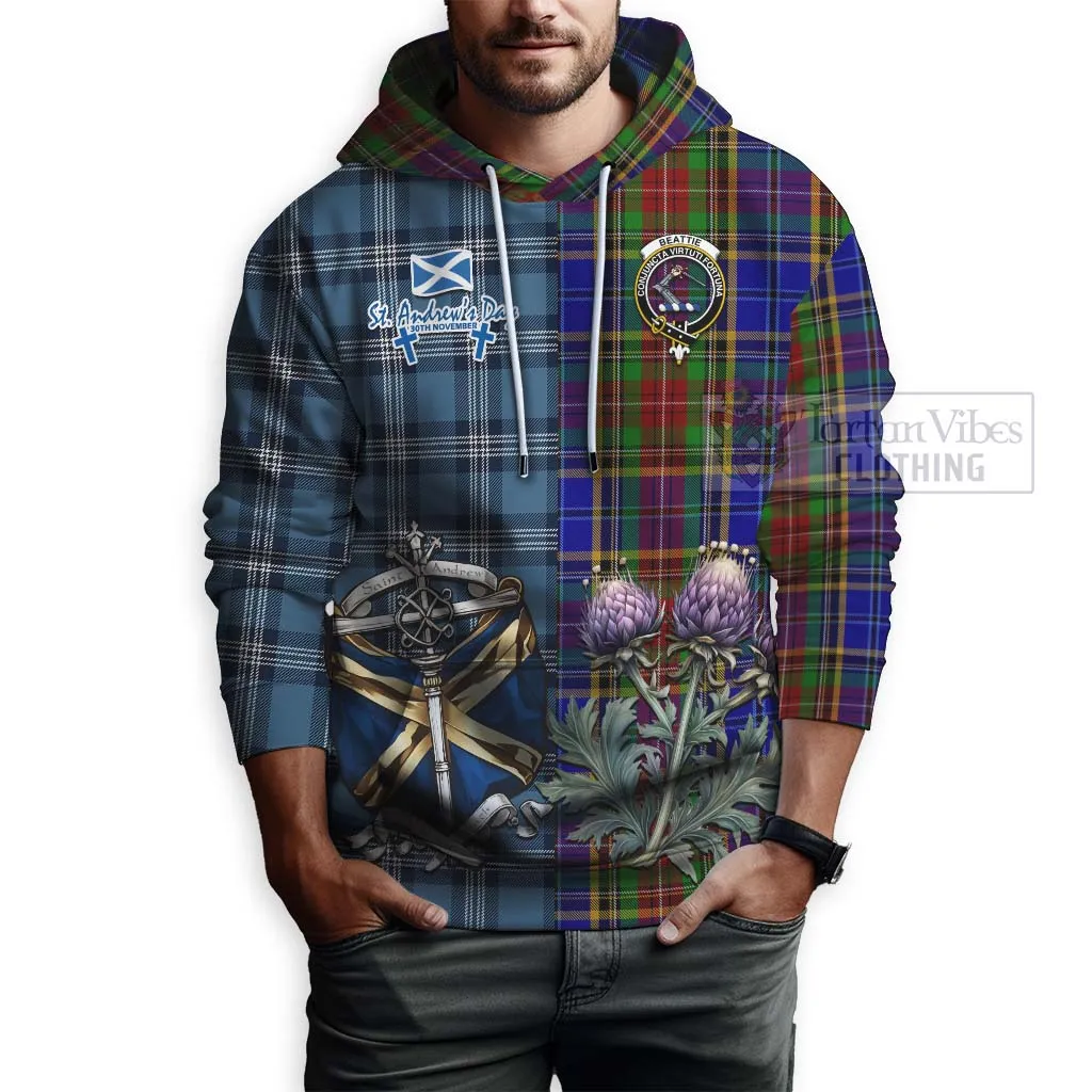 Beattie (Beatty) Tartan Hoodie Happy St. Andrew's Day Half Tartan Style