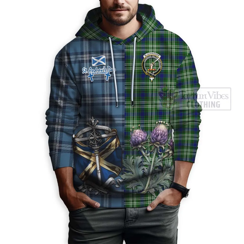 Blackadder Tartan Hoodie Happy St. Andrew's Day Half Tartan Style