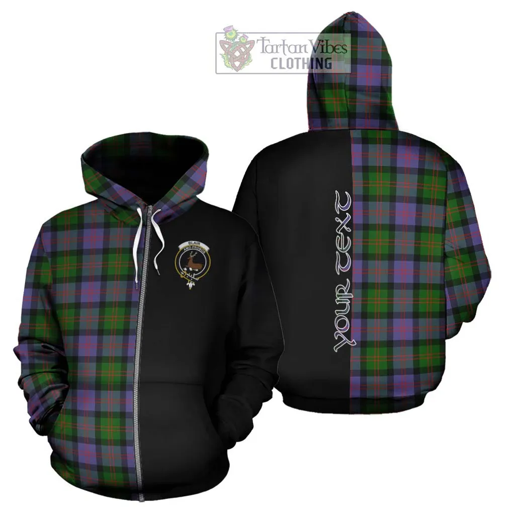 Blair Modern Tartan Hoodie with Family Crest and Half Of Me Style