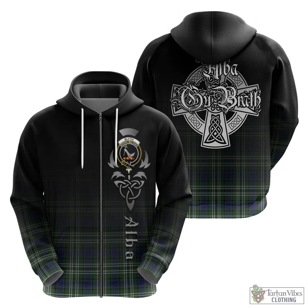Blyth Tartan Hoodie Featuring Alba Gu Brath Family Crest Celtic Inspired
