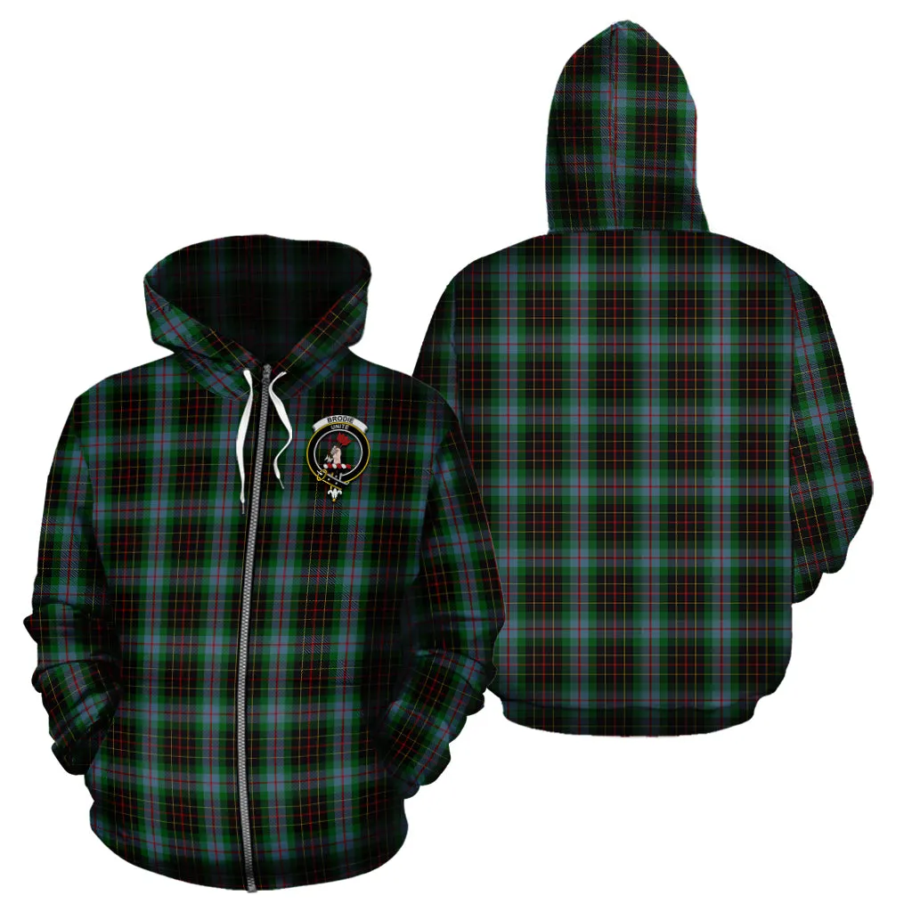 Brodie Hunting Tartan Hoodie with Family Crest