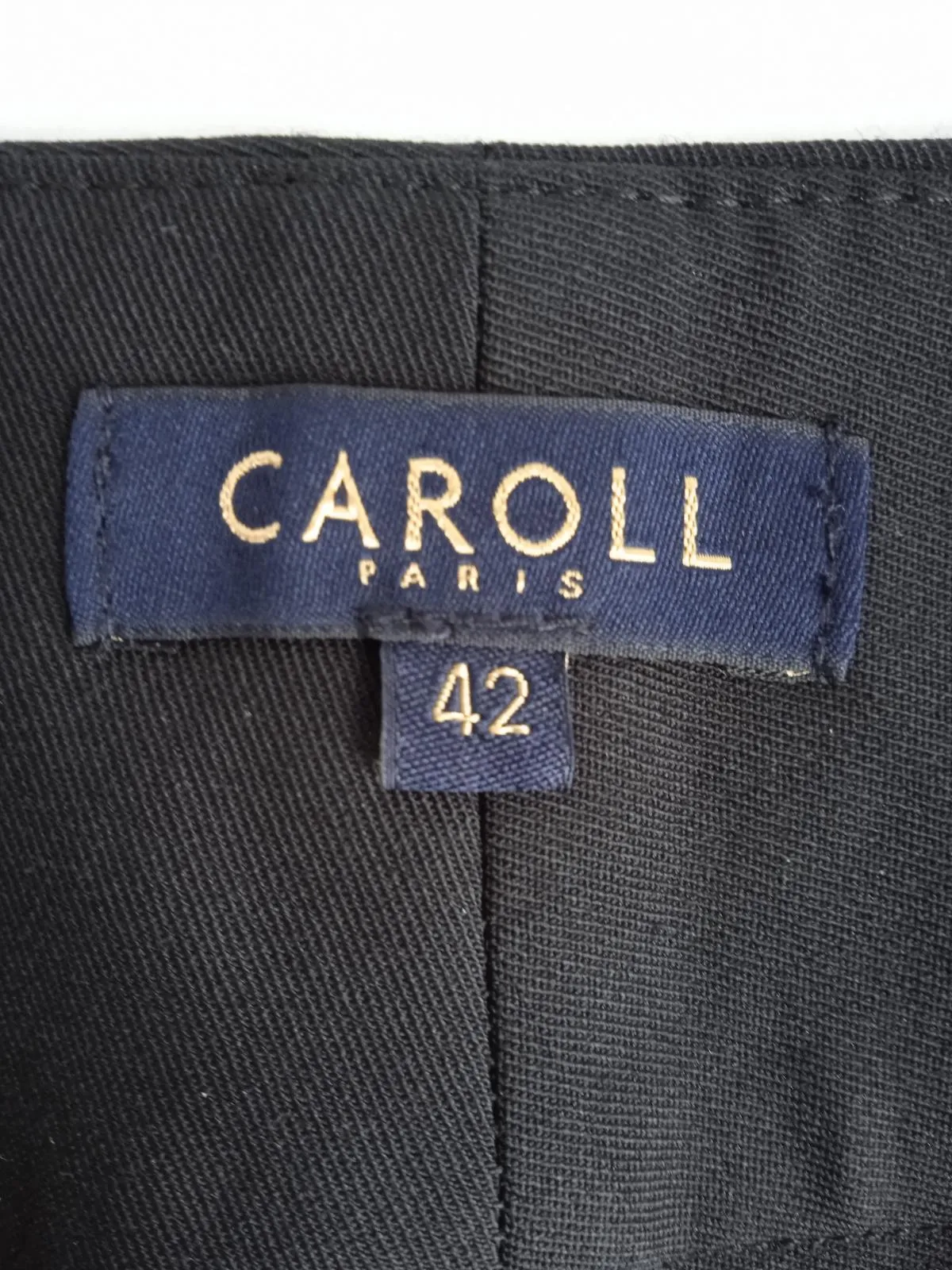 CAROLL PARIS Ladies Black Wool Blend Pleated Straight Leg Dress Trousers FR42/M