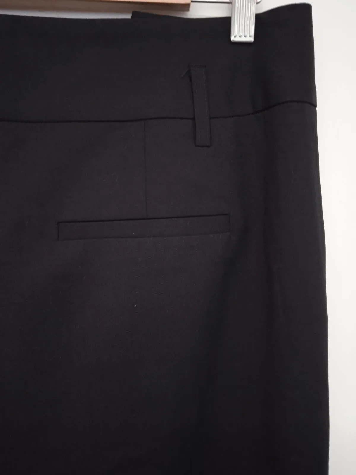 CAROLL PARIS Ladies Black Wool Blend Pleated Straight Leg Dress Trousers FR42/M