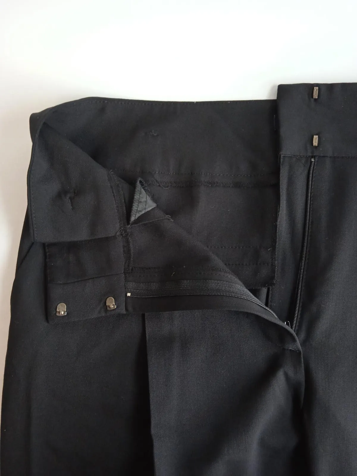 CAROLL PARIS Ladies Black Wool Blend Pleated Straight Leg Dress Trousers FR42/M
