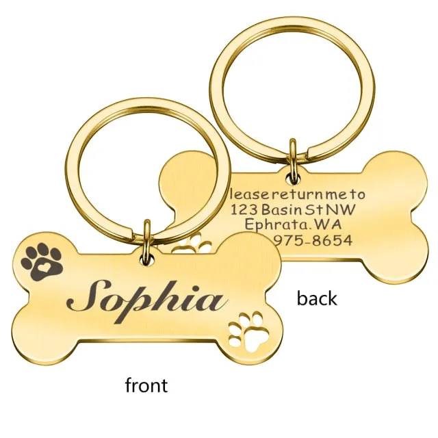 Customizable Dog Collar Address Tags