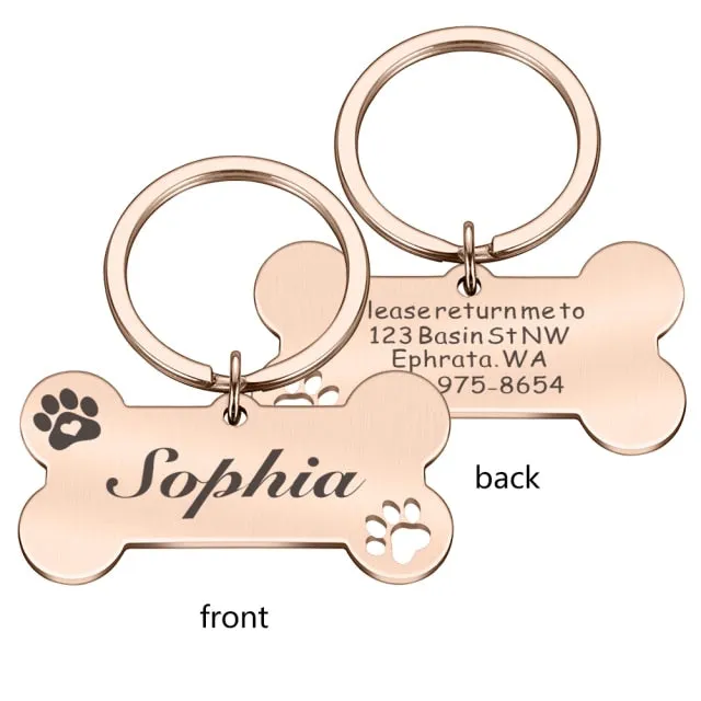 Customizable Dog Collar Address Tags