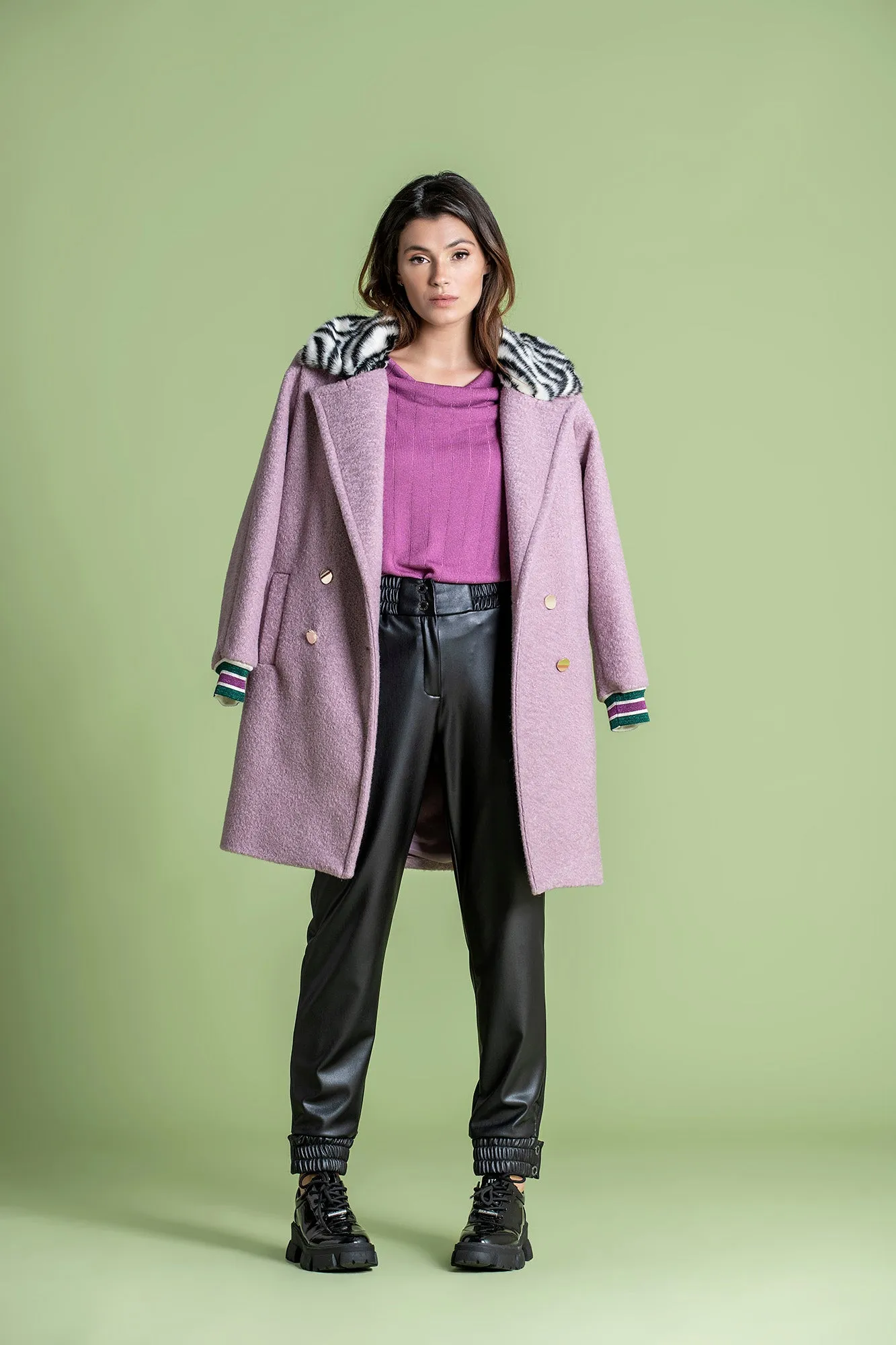 FUR COLLAR COAT