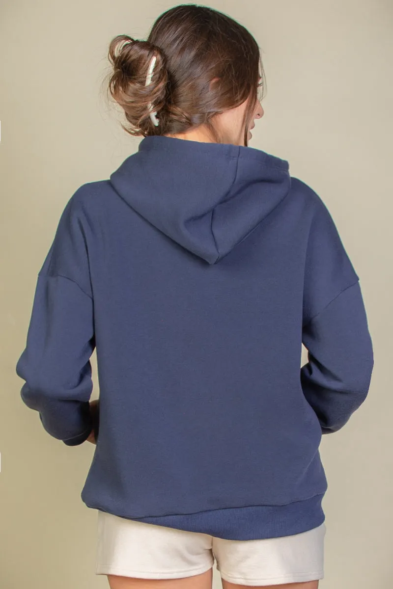 Graphic Kangaroo Pocket Drawstring Hoodie