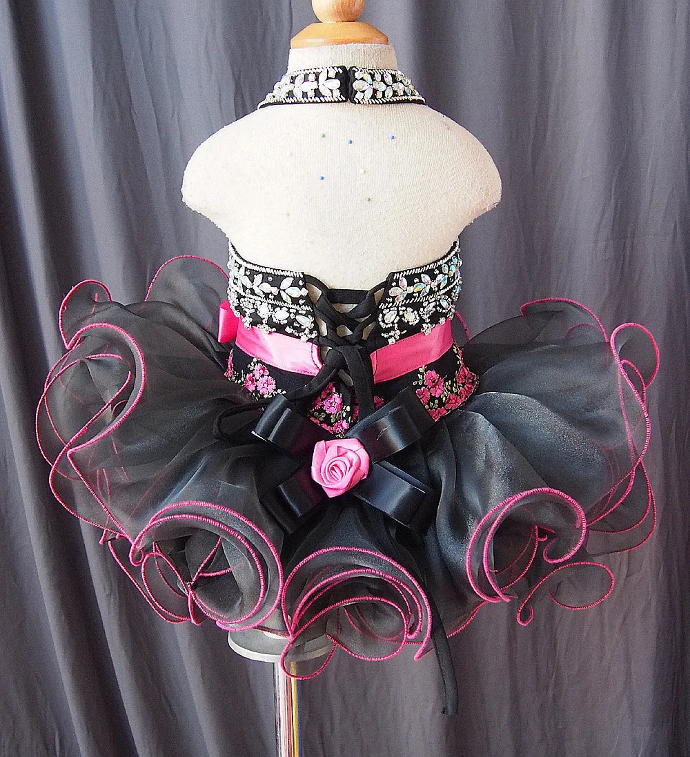 Halter Beaded Bodice Little Miss Cupcake Pageant Dress