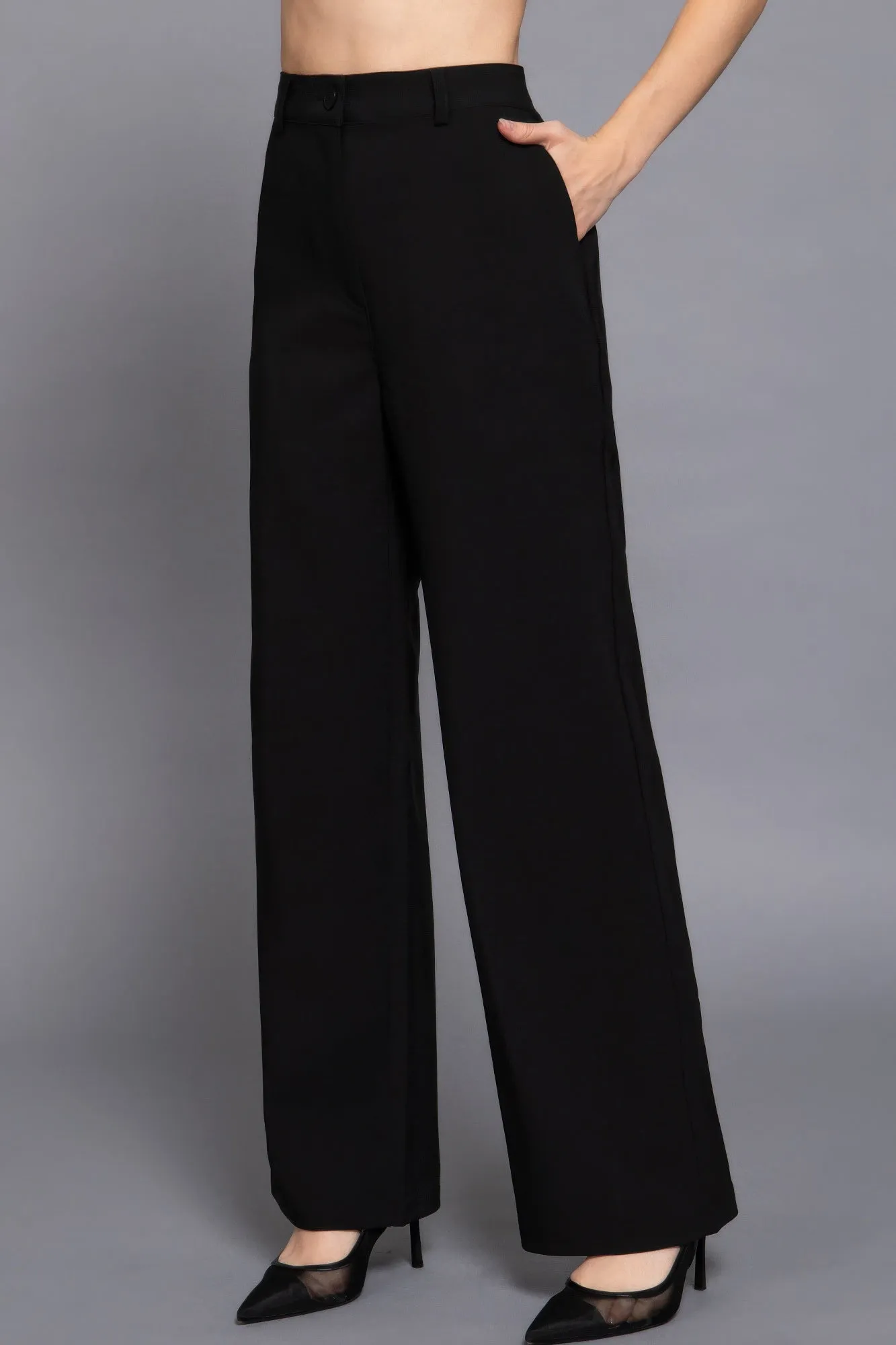 High Waist Straight Leg Dress Pants