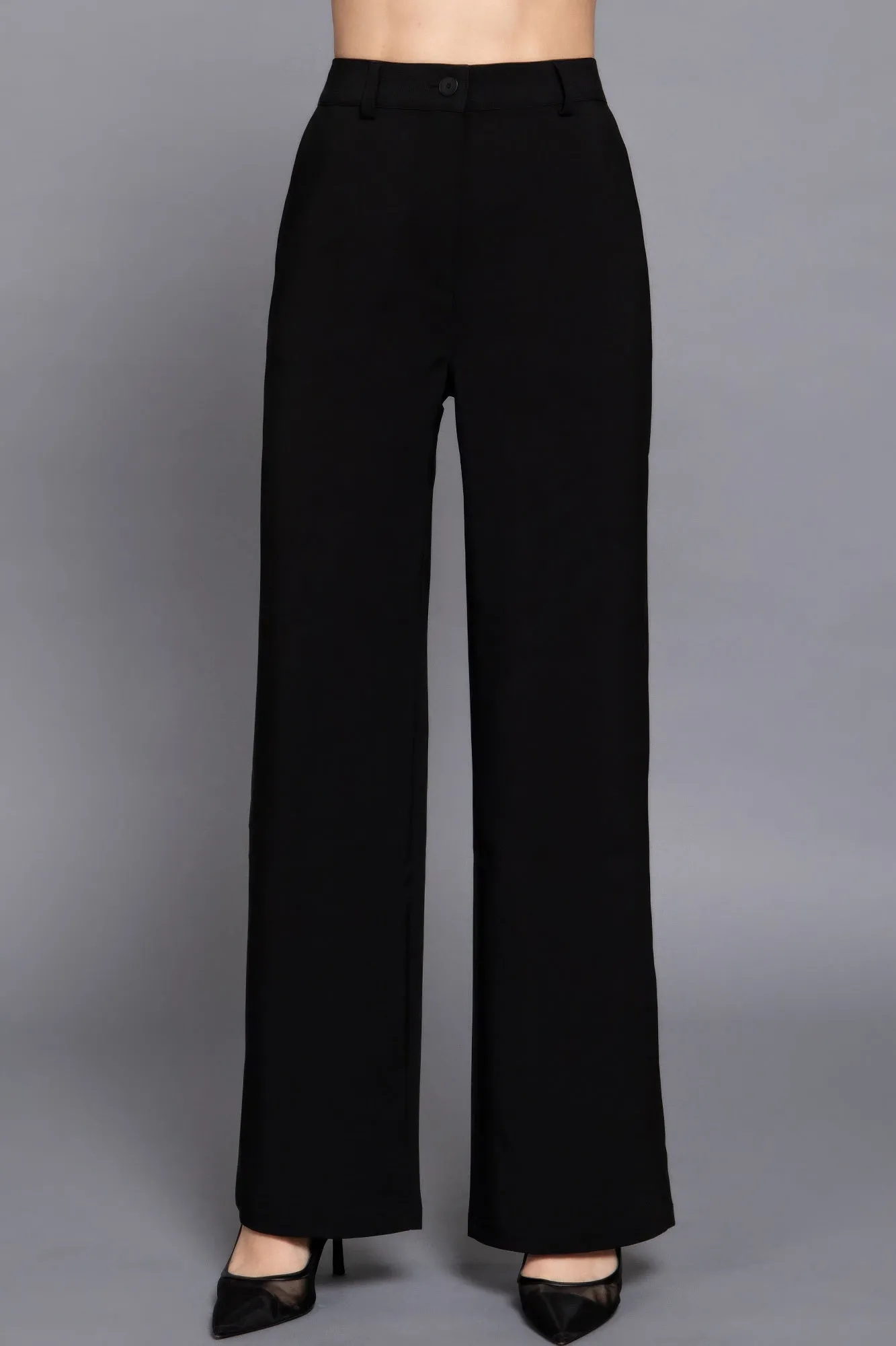 High Waist Straight Leg Dress Pants