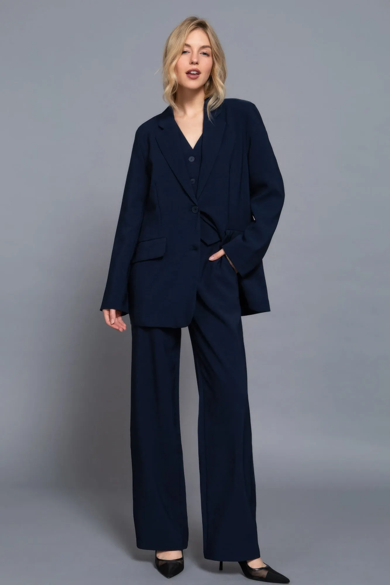 High Waist Straight Leg Dress Pants