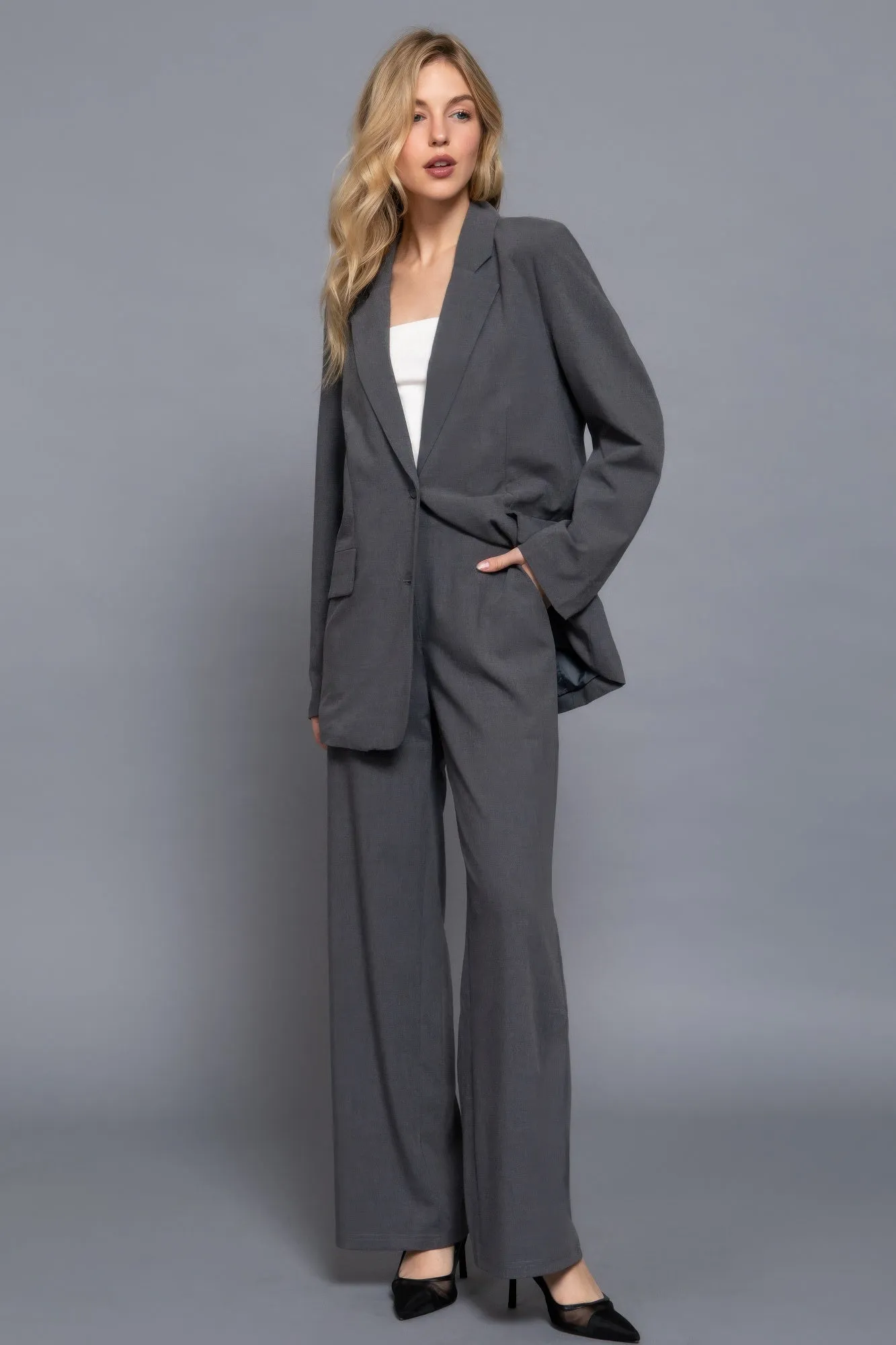 High Waist Straight Leg Dress Pants