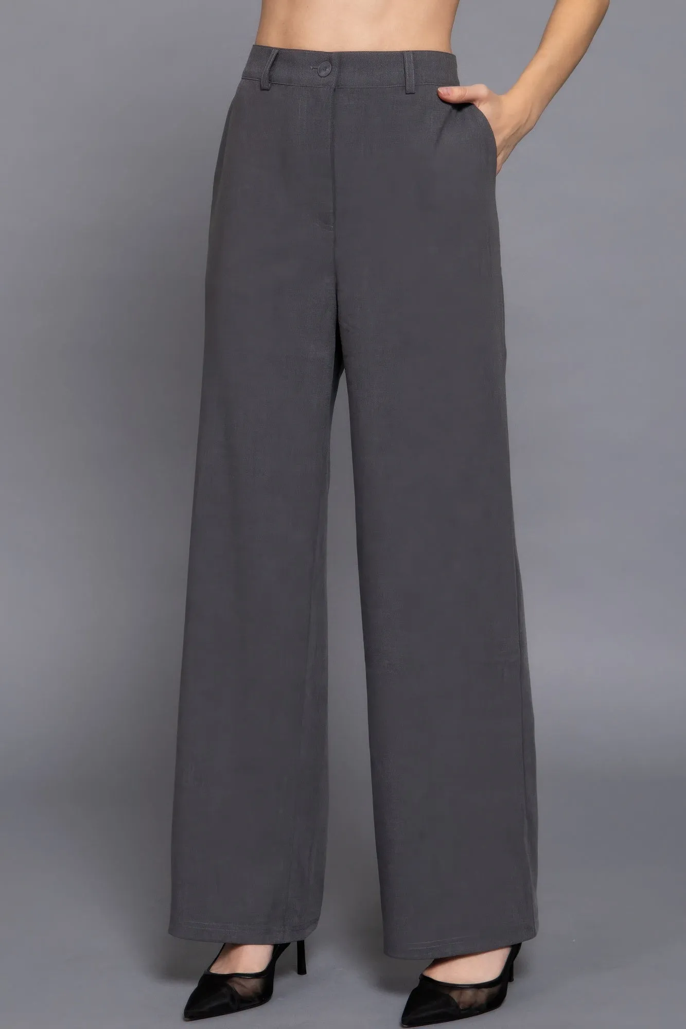 High Waist Straight Leg Dress Pants