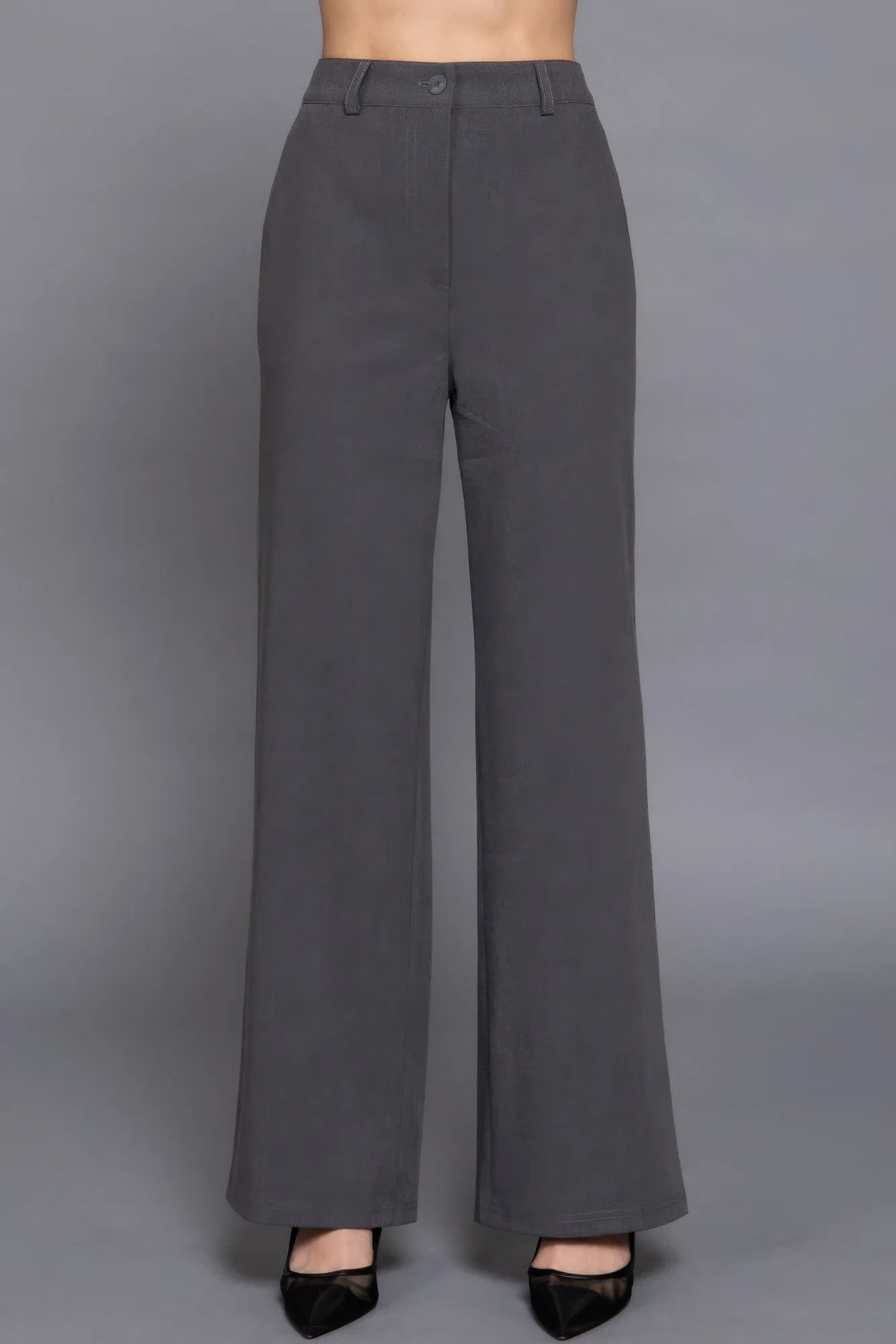 High Waist Straight Leg Dress Pants
