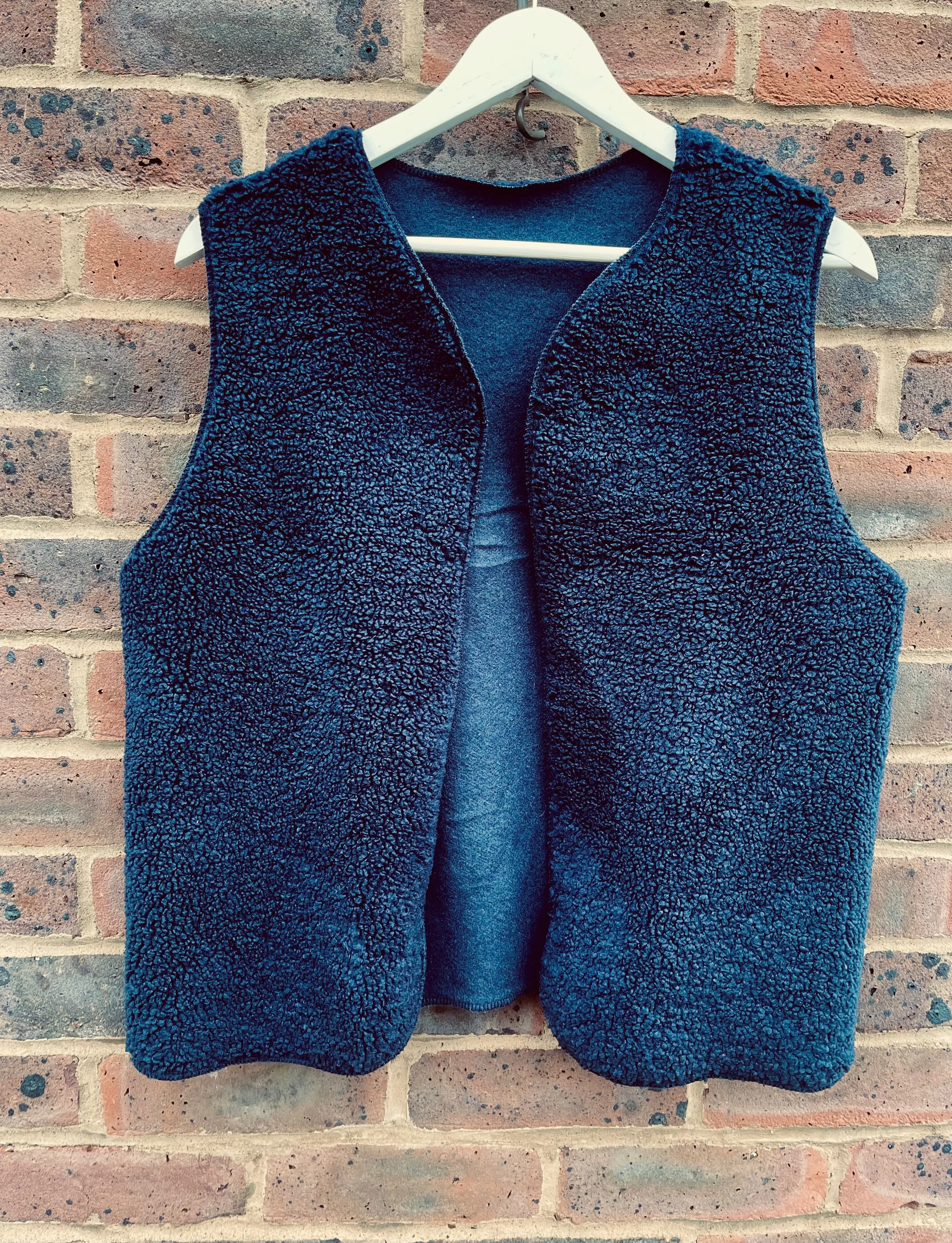Navy Sheepskin Gilet