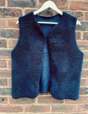 Navy Sheepskin Gilet