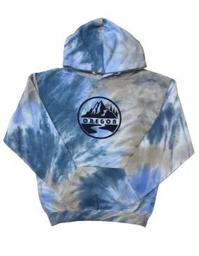 Oregon Mountain Circle Tie Dye Hood