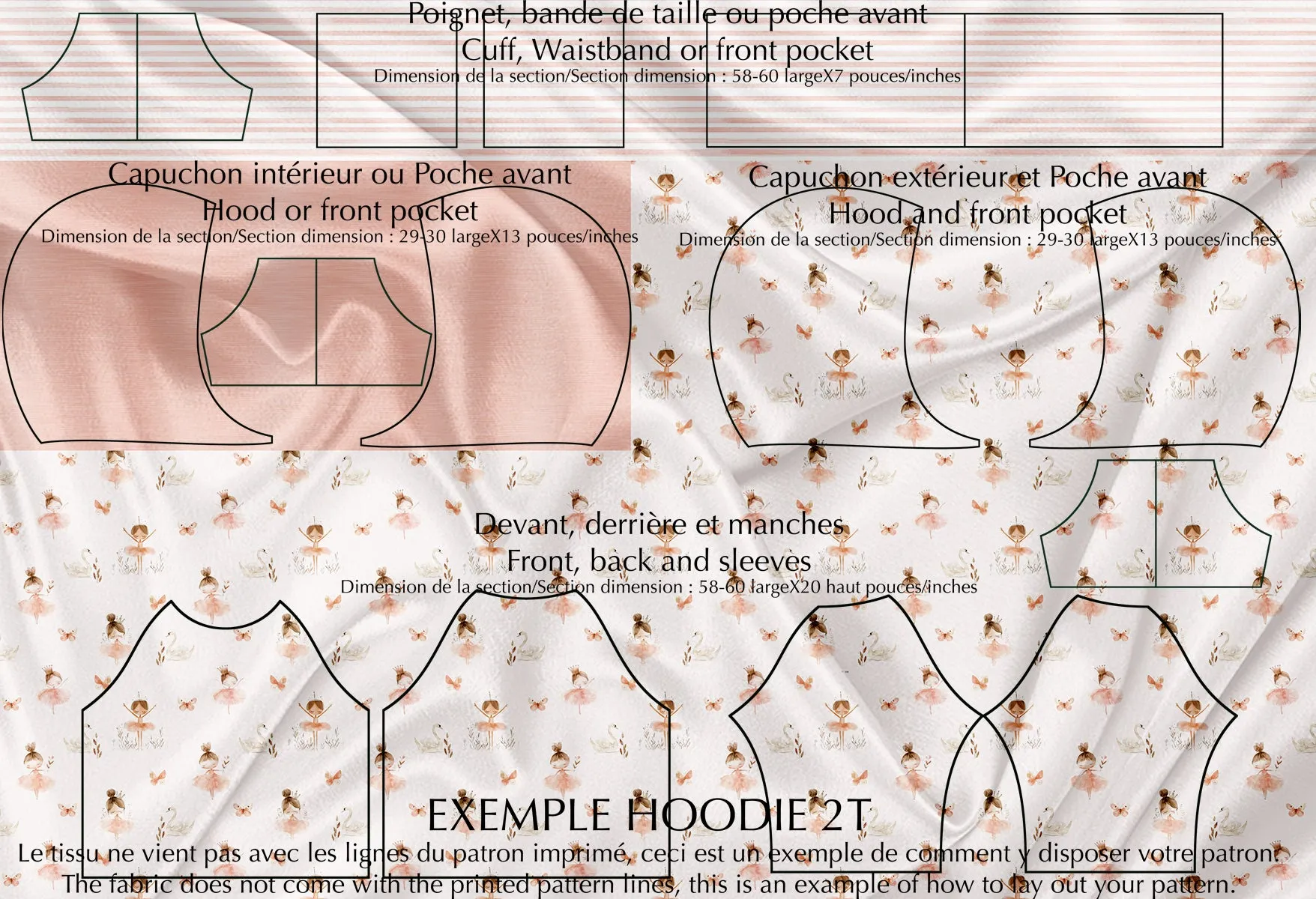 Panneau Multifonction pour Vêtements - Ballerine et papillon