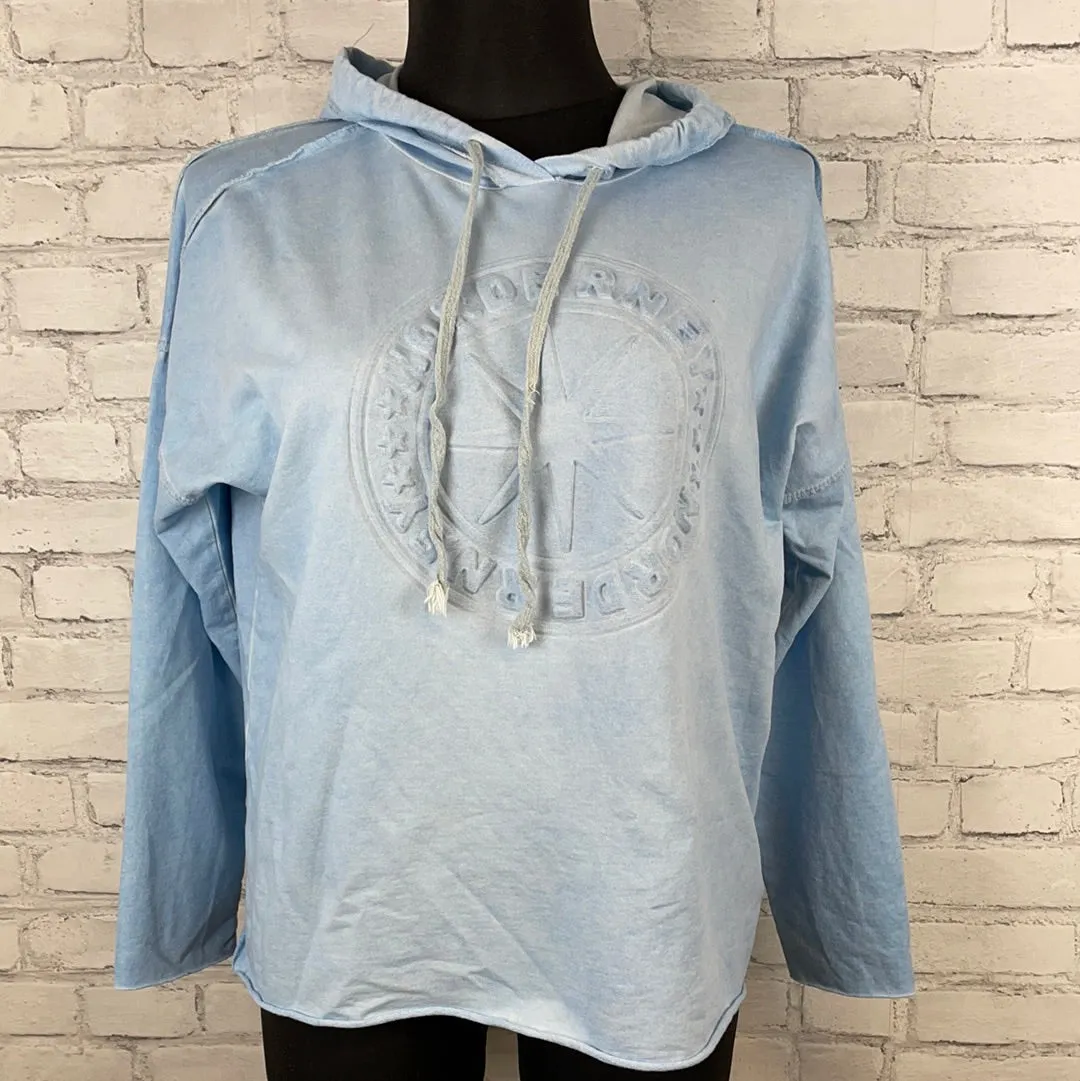 Sweat Shirt mit Norderney Schriftzug mit Kapuze Sommer Stoff