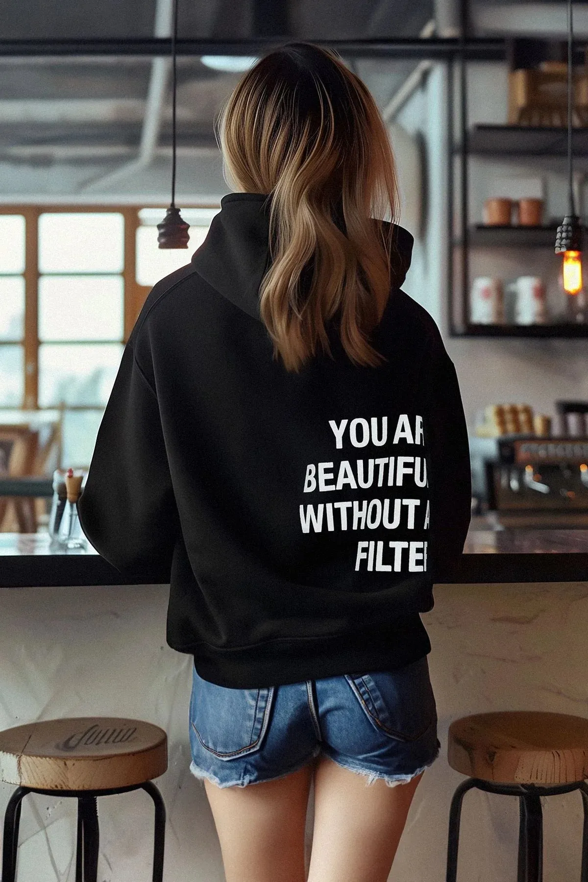 SXV  'you are beautiful without filter’ Printed Cool Aesthetic Sweatshirt Hoodie
